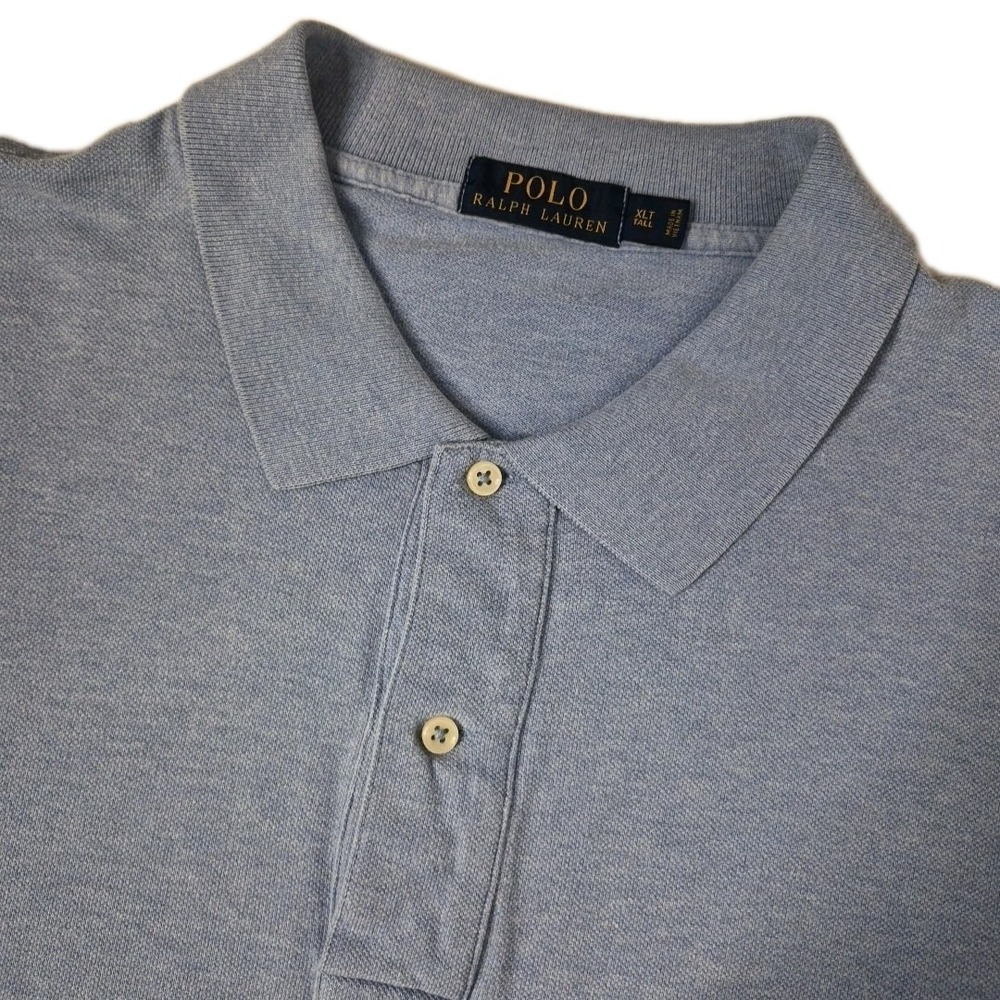 Polo Ralph Lauren Polo Shirt Mens XLT Heather Blue Short Sleeve Pony Golf Preppy